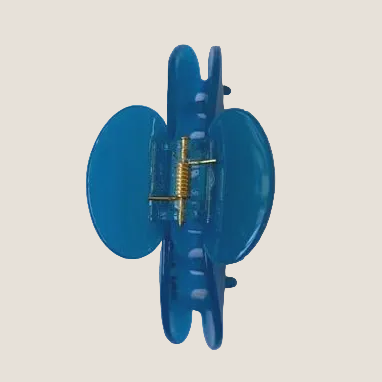 Blue claw with a spring mechanism on a white background
