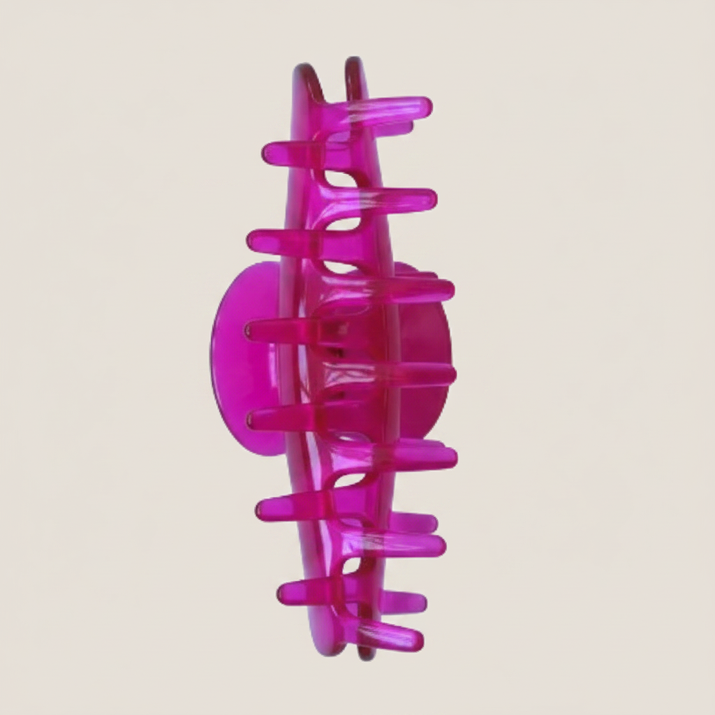 Pink clip on a white background