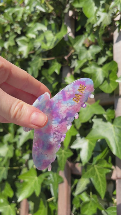 Purple Ocean Long Hair Claw